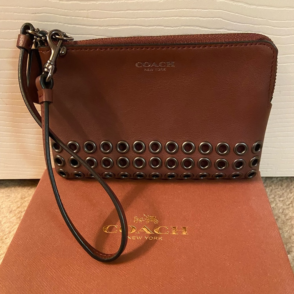 Coach Bleeker leather wristlet